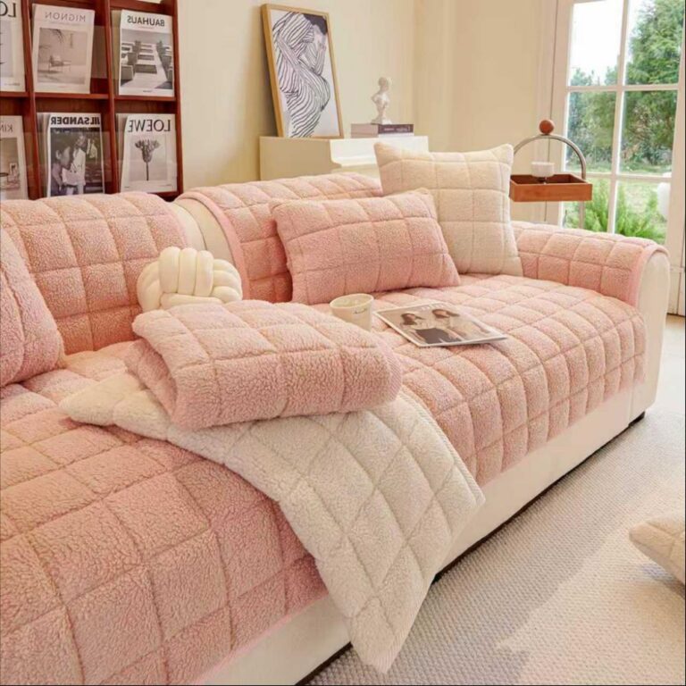 Couch Cushion Large Check Lambswool