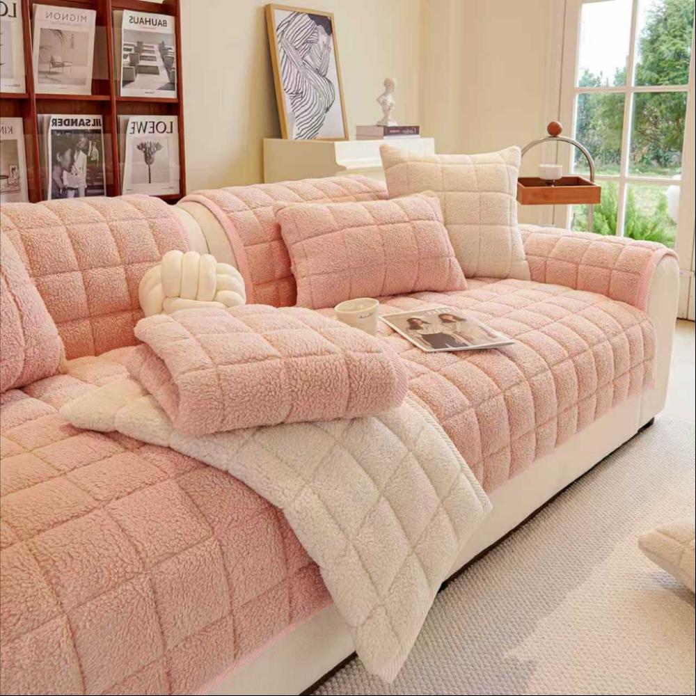 Couch Cushion Large Check Lambswool