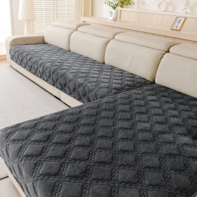 Couch Cushion Wheat Ear Checkered